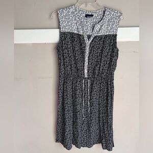 Basic Editions Black and White Patterned Mini Dress Size L
